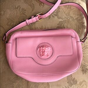 Versace Blush Pink Leather Shoulder Bag